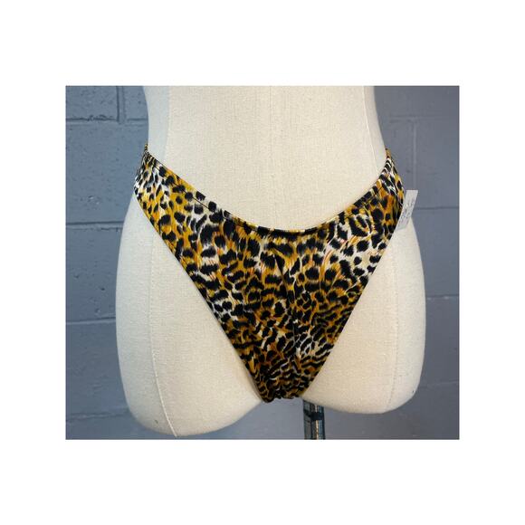 Men's Unisex Leopard Cheetah Print Stretchy Thong Underwear One Size Deadstock - Picture 3 of 10